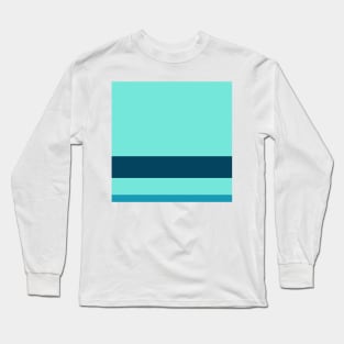 A superior pattern of Ice, Sky Blue (Crayola), Water Blue and Midnight Green (Eagle Green) stripes. Long Sleeve T-Shirt
